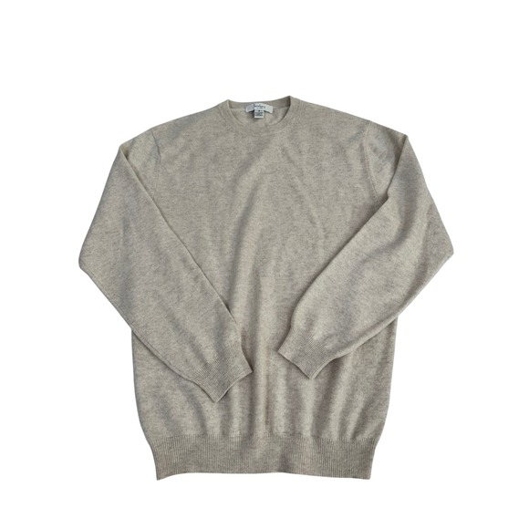 Turnbury Other - Turnbury Mens Oatmeal Beige 100% Cashmere Crewneck Sweater Size Small